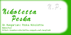 nikoletta peska business card